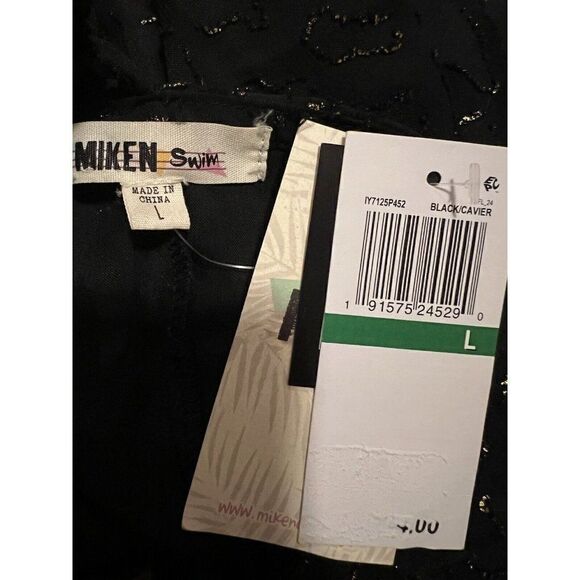 Miken Juniors' Lurex Animal-Print Midi Cover-Up Dress Black Large NWT - Picture 6 of 6